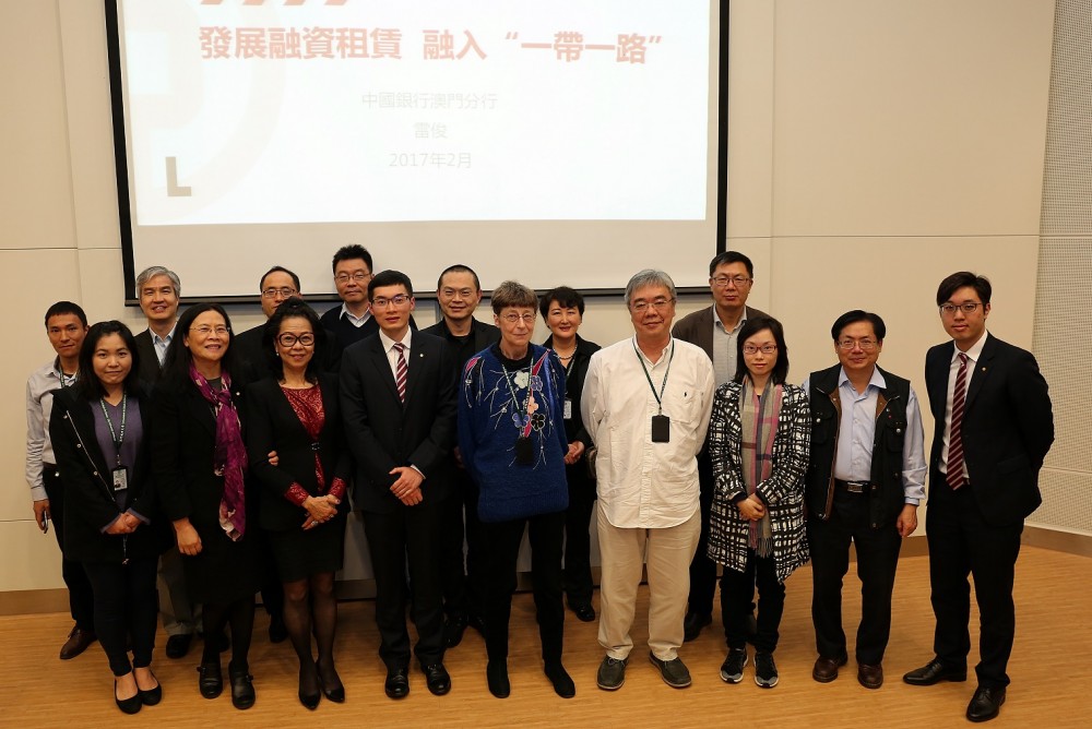 Group photo of seminar presenter Mr. Lei Jun and Faculty of Business teachers