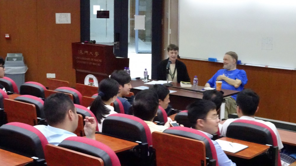 City U Professor Priscilla Roberts hosting the dialogue