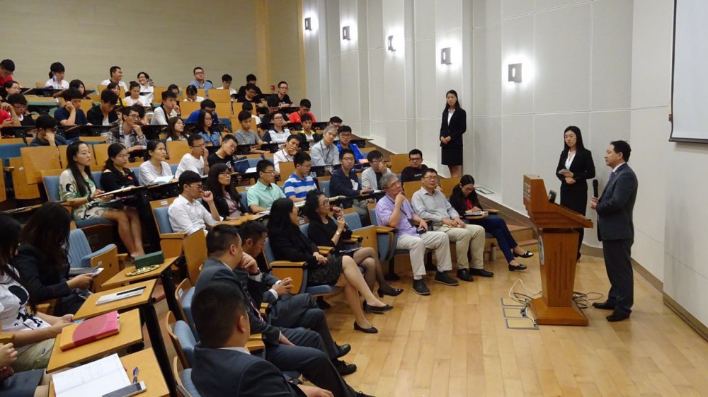 Students participating in the Q&A session