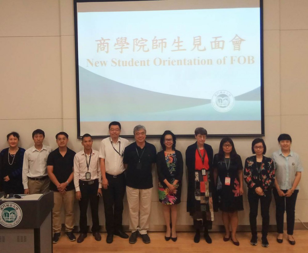 FOB academic staff members attend the New Student Orientation Session.