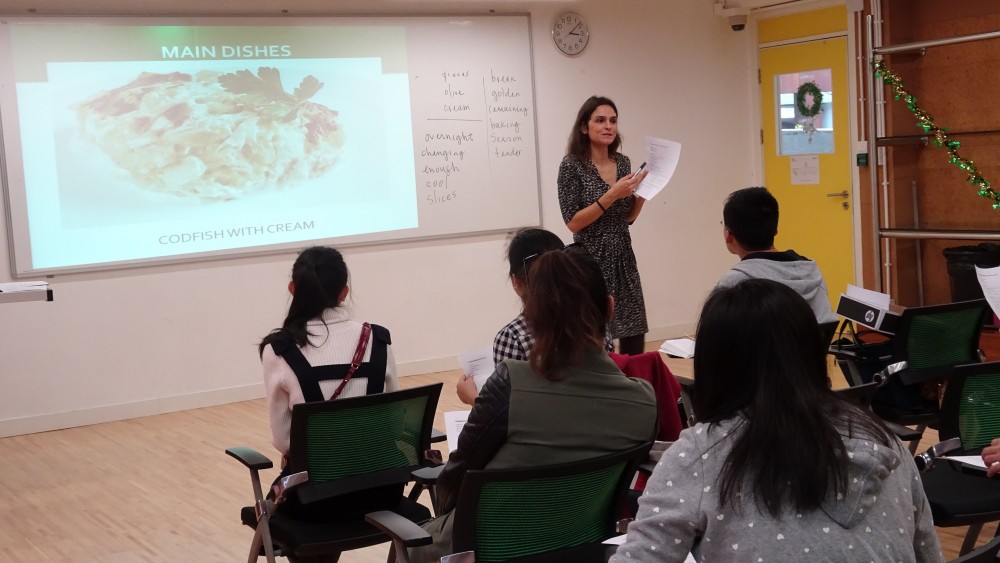 Ms. Filipa Didier introduced Portuguese cuisine recipe