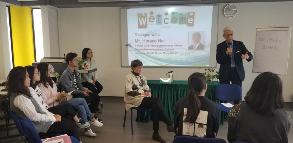 Mr. Horace Ho sharing with the second-year IBC students